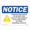 Signmission OSHA Notice Sign, 7" Height, Rigid Plastic, Persons Who Enter Or Depart Sign With Symbol, Landscape OS-NS-P-710-L-17214 - alternate 1